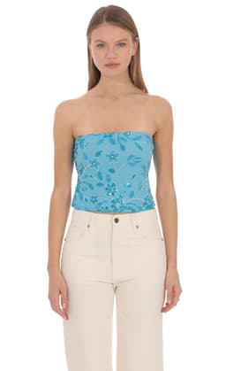 Lola Embellished Top In Blue