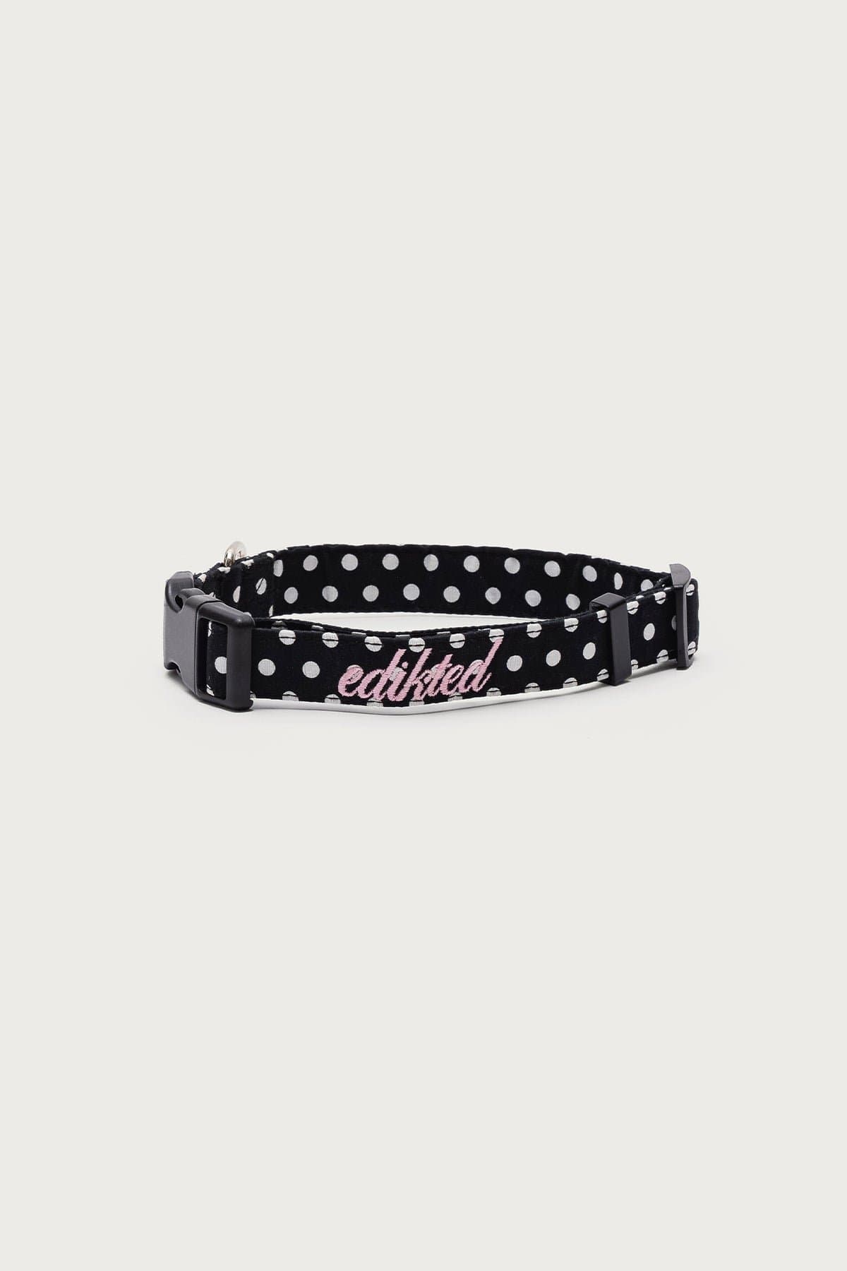 Spotted Edikted Adjustable Pet Collar - Polka Dot Print, Polyester, Plastic, Metal