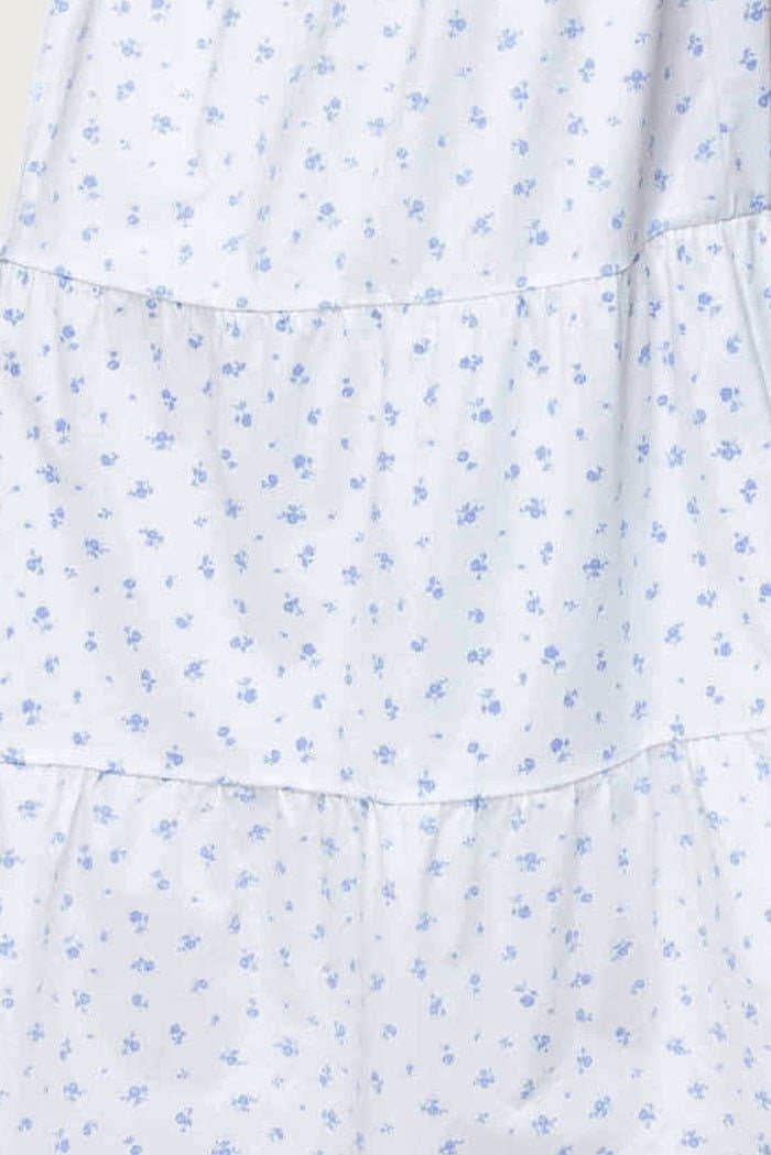 Charley Floral Tiered Maxi Skirt - Adjustable Tie Waist, Cotton Lyocell Blend