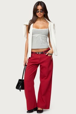 Petite Roman Low Rise Baggy Jeans - Rigid 100% Cotton, 28.3" Inseam Size S