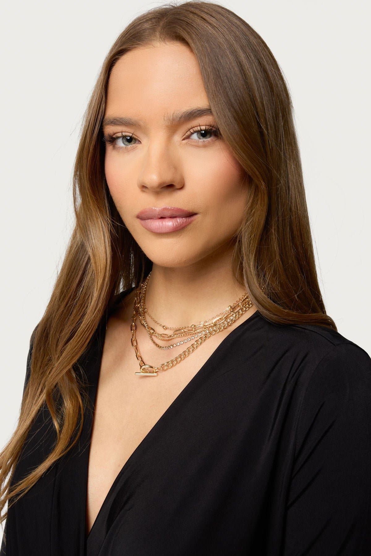 Mixed Necklace Pack - Assorted Gold Tone Metal Styles, 14.2-18.6 Inch Lengths