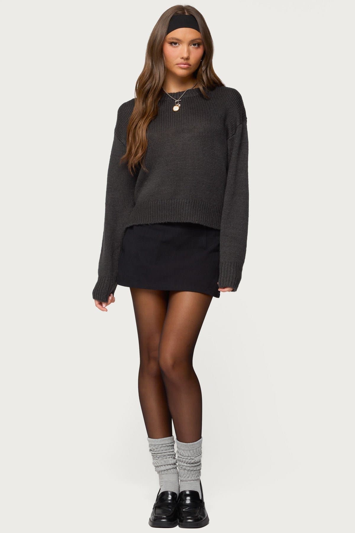 Kyrah Oversized Knit Sweater - Acrylic Fabric, Relaxed Fit