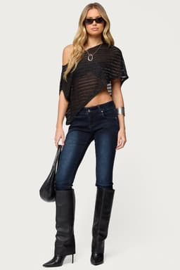 Eloise Low Rise Skinny Jeans - Stretchy Cotton Spandex Denim, 30.1" Inseam Size S