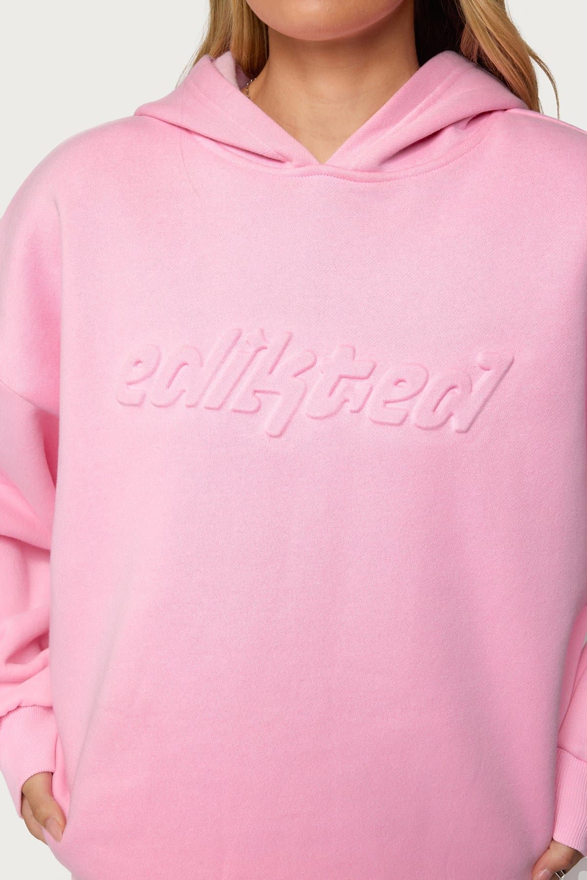 Totally Edikted Hoodie Unisex Embossed Graphic Polyester Cotton Blend
