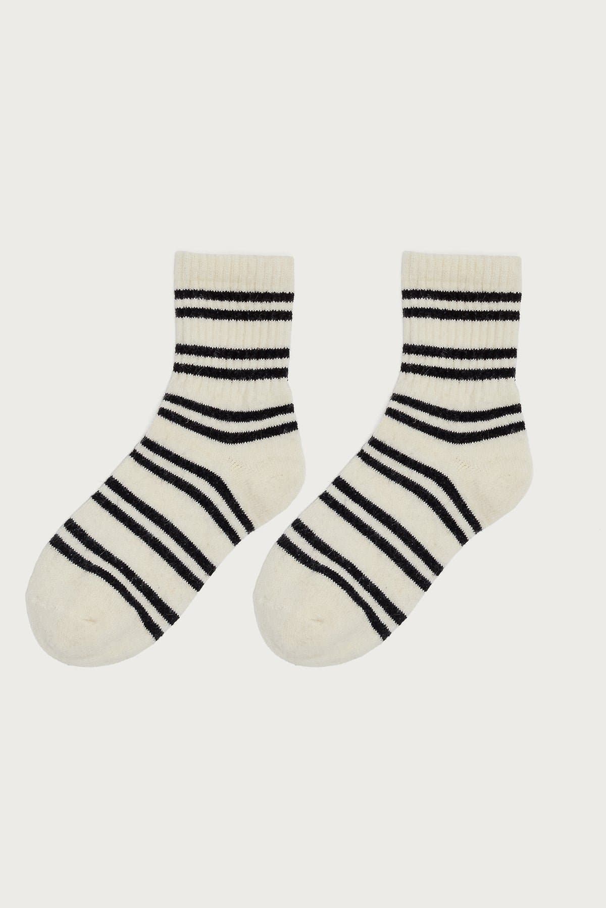 Everyday Striped Socks - Cotton Polyester Spandex Blend, 10.6 Inch Length