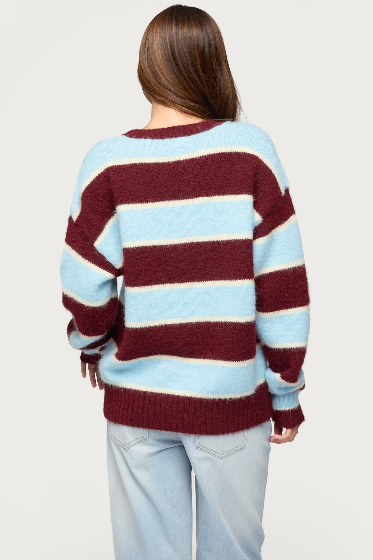 Conrad Striped Oversized Sweater - Polyester Nylon Wool Spandex Knit