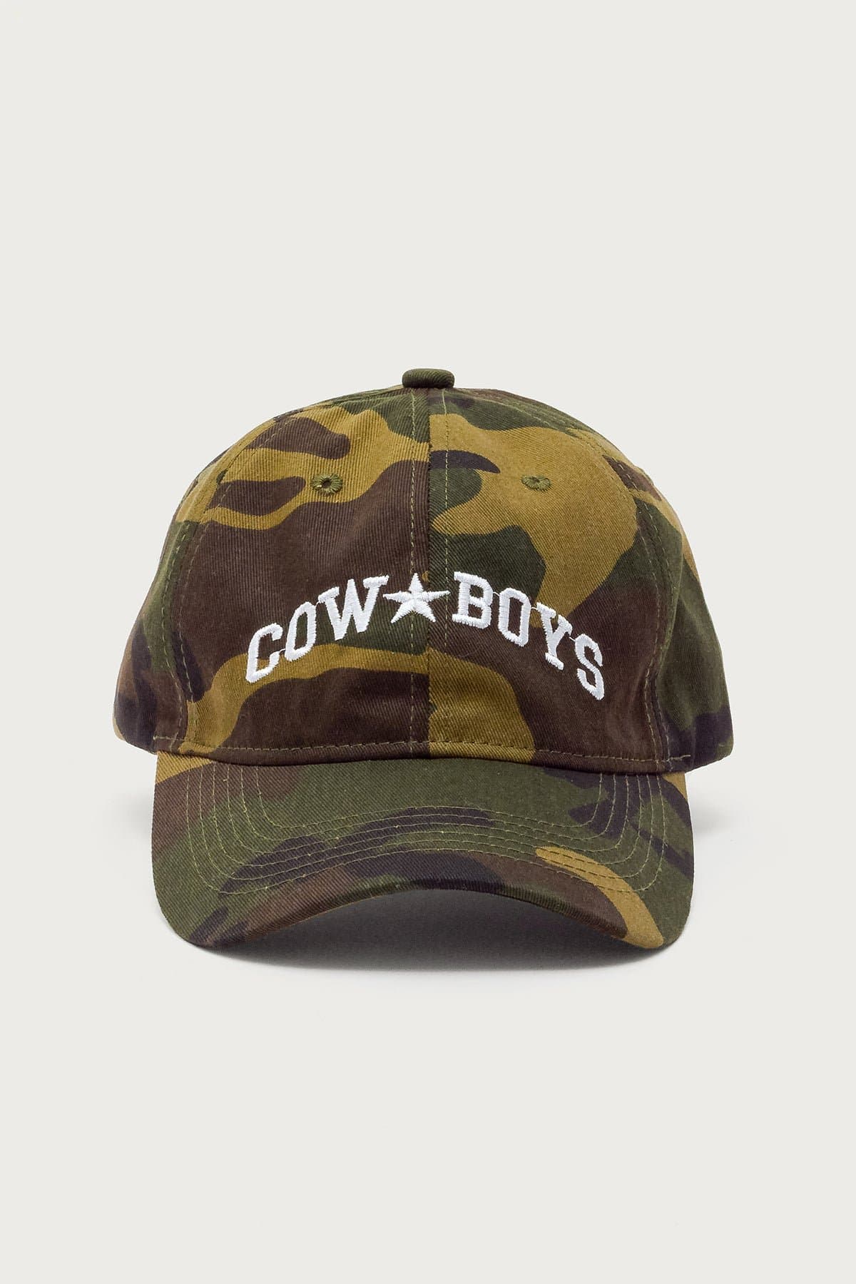 Camo Cowboys Embroidered Baseball Cap - 100% Cotton, Camo Print