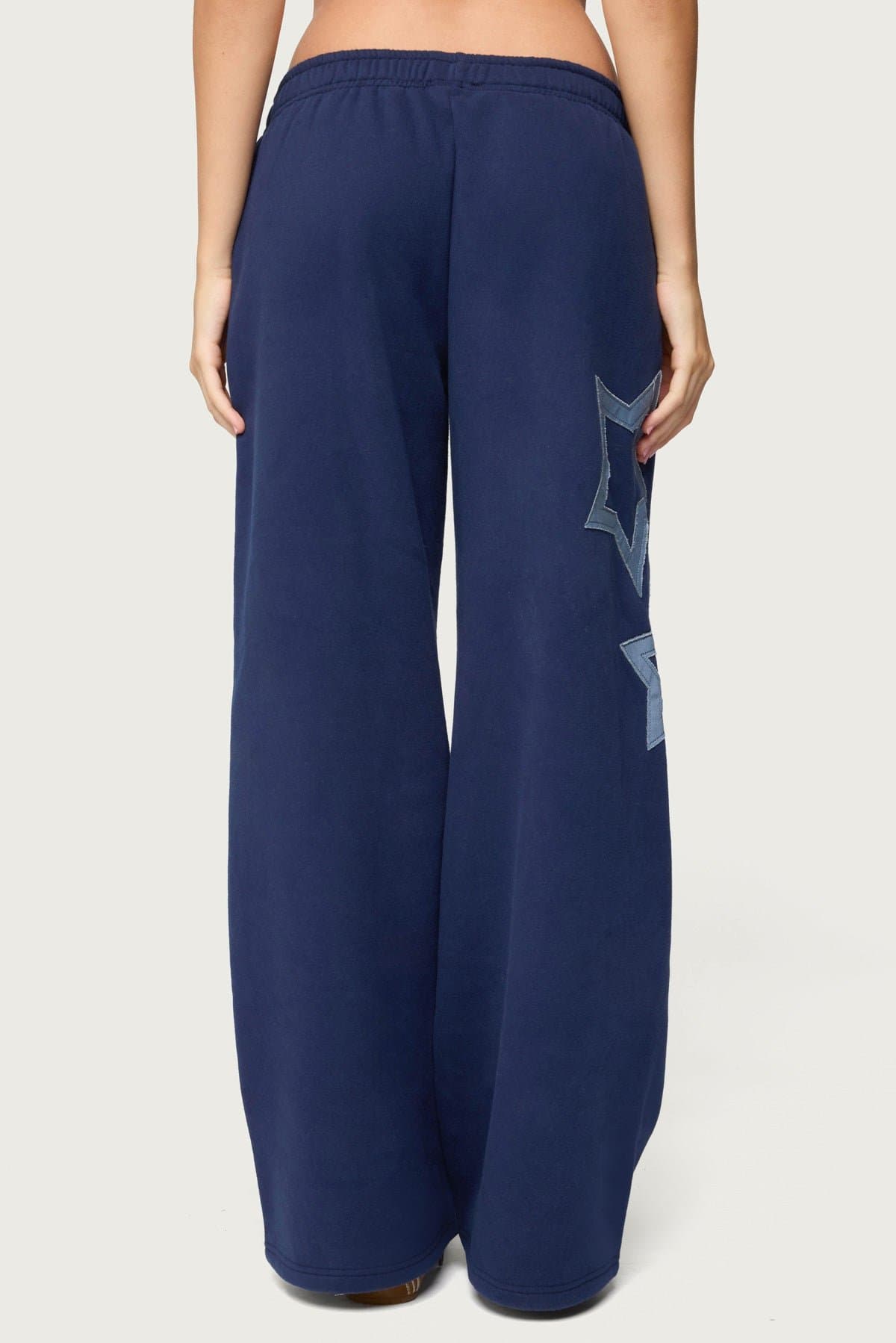 Starly Straight Leg Sweatpants with Star Patches - Polyester Cotton Matching Set