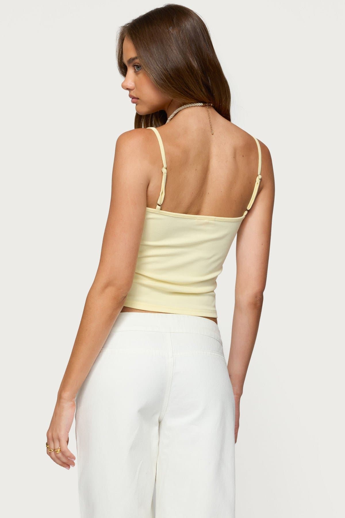 Hawaii Babe Tank Top with Tropical Flowers Print, Adjustable Straps, Cotton Spandex