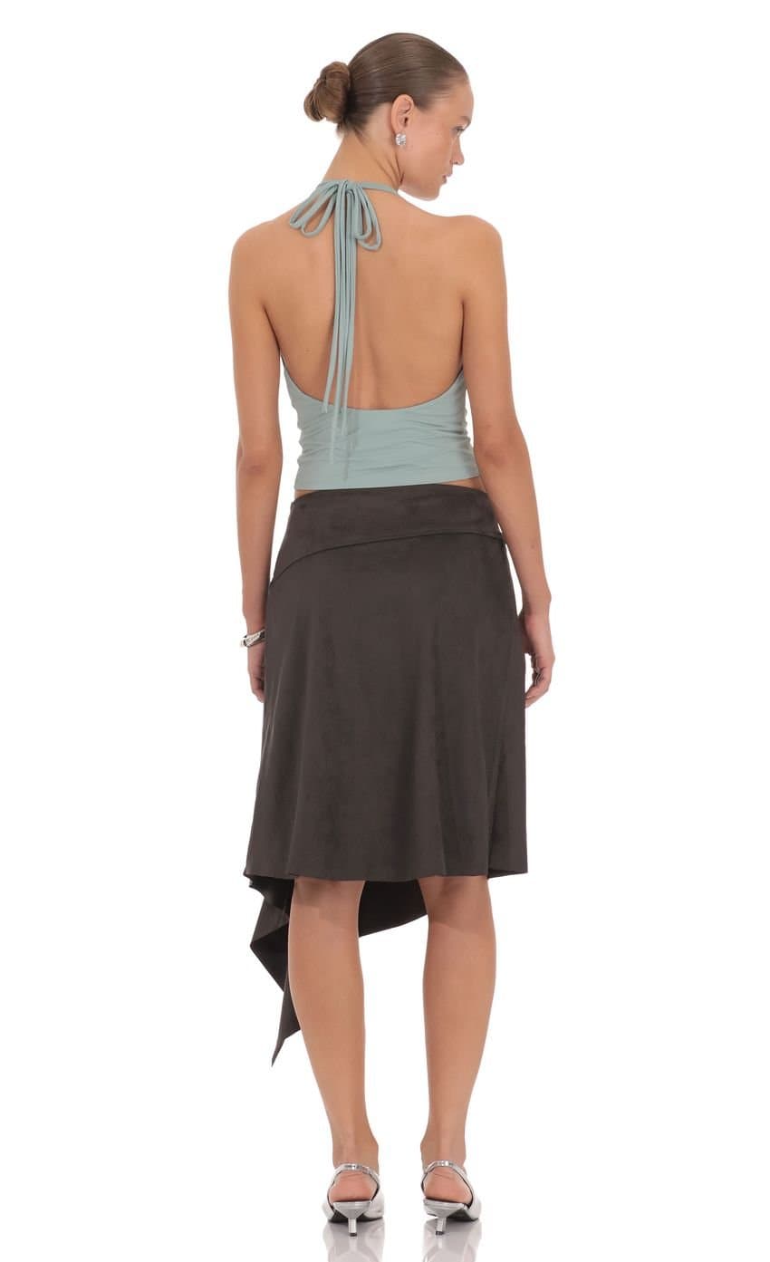 Lila Suede Midi Skirt