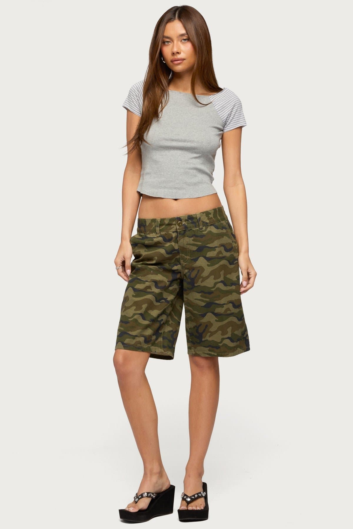 Marina Raglan Striped T-Shirt - Cotton Spandex Boat Neckline