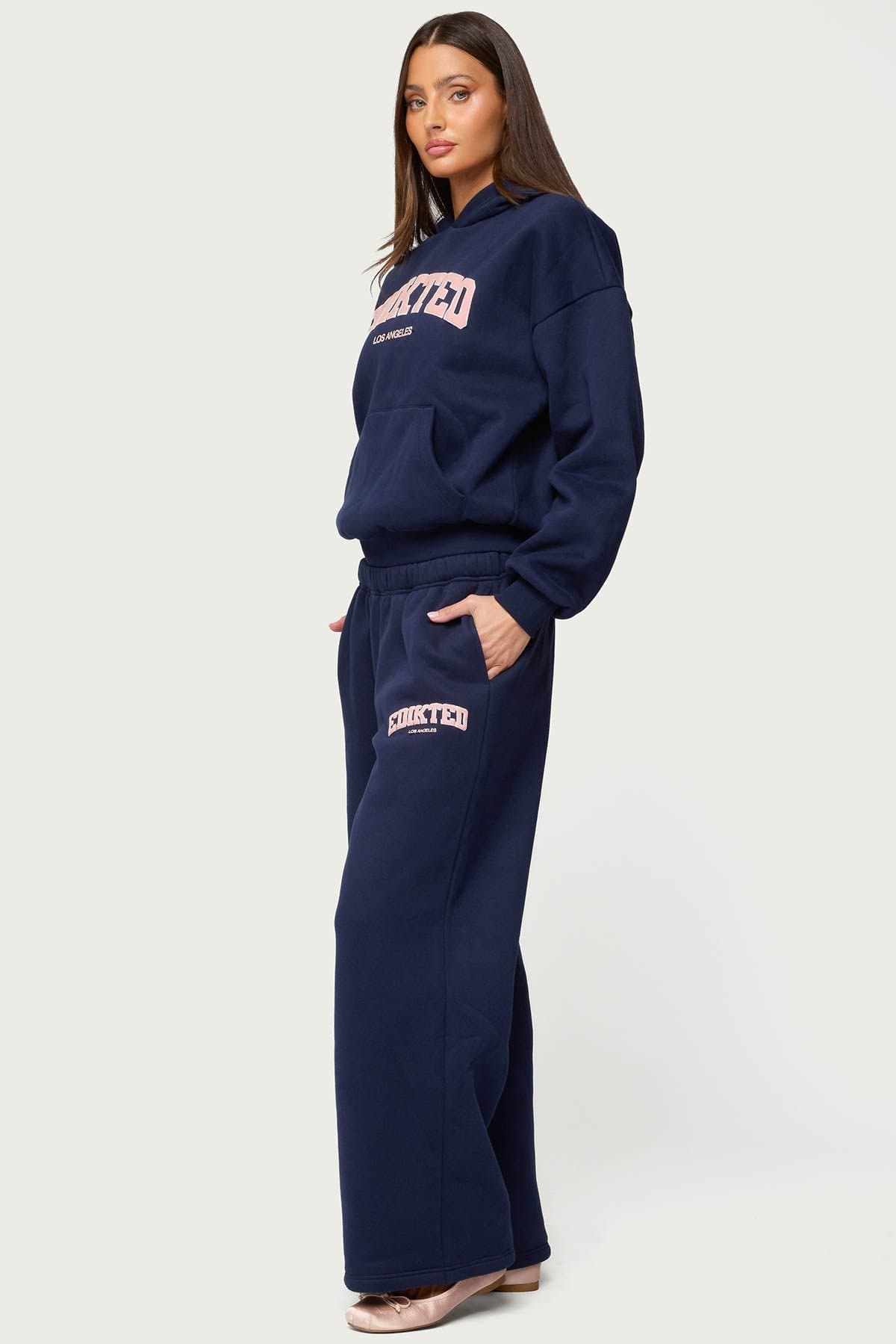 Edikted LA Sweatpants - Polyester Cotton Straight Leg with Elastic Waistband