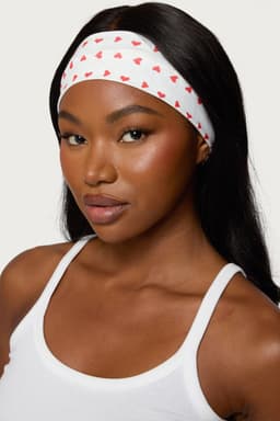 Sweetheart Heart Print Headband - Polyester Spandex, 8.7 Inch Length