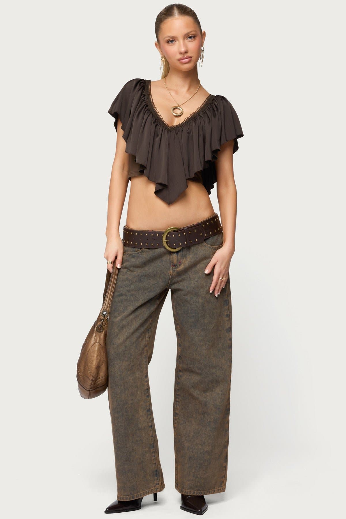 Petite Ace Low Rise Baggy Jeans - Rigid Cotton Denim, Contrast Stitch, 28.3" Inseam Size S