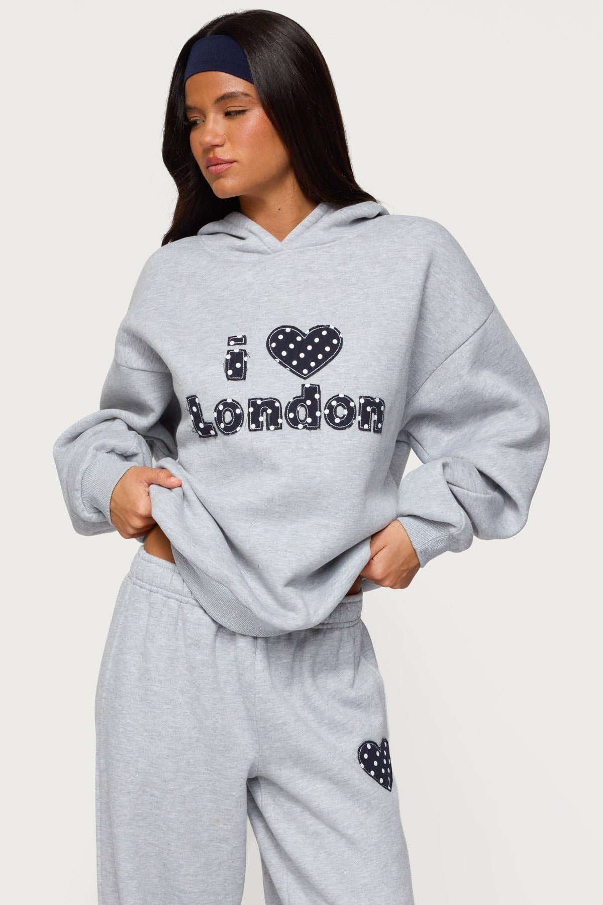 I Heart London Oversized Hoodie - Polyester Cotton Graphic Print