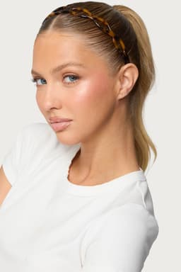 Oval Tortoise Pattern Headband - Polyethylene 4.7 Inch Length