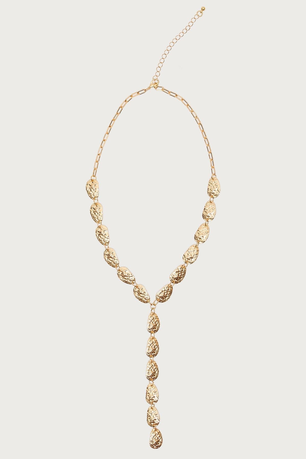 Cascading Pendant Necklace Gold Tone Metal 17.7 Inch Length
