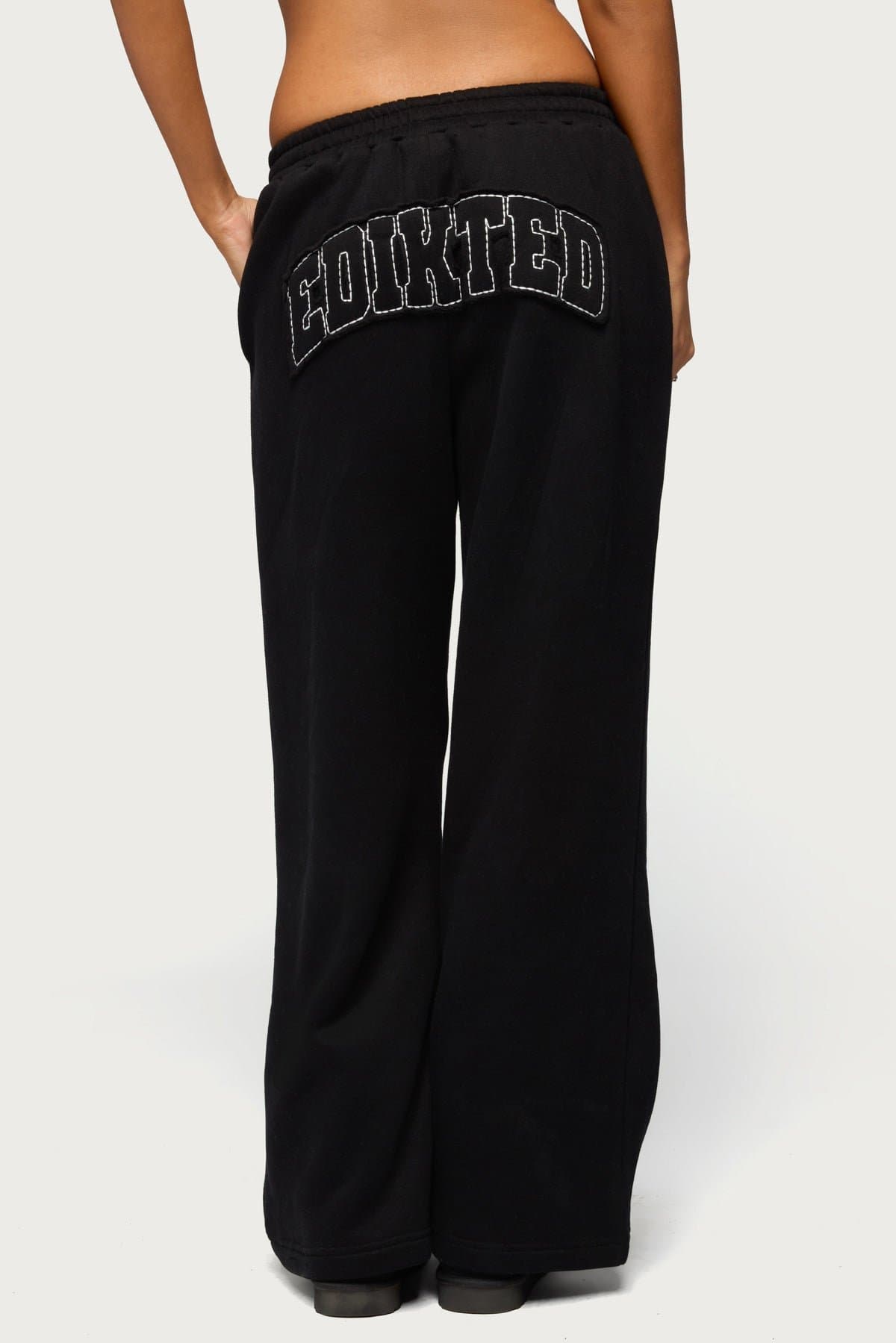 Forever Edikted Sweatpants - Cotton Polyester Elastic Waistband Patch Detail Size S Inseam 29.5"
