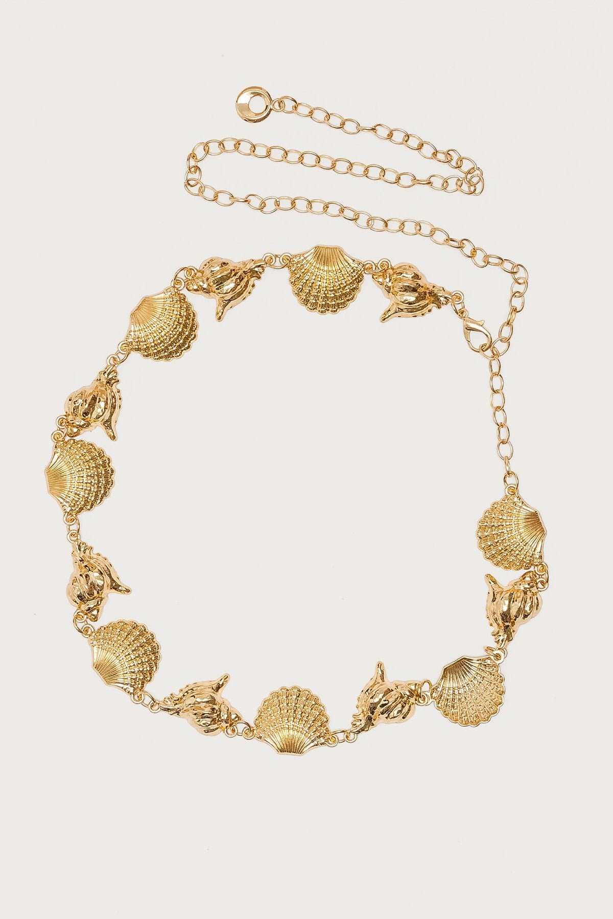 Coastal Girl Chain Belt - Adjustable Gold Tone Metal, 44.9 Inch Length