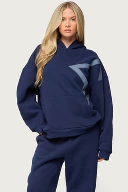 Starly Oversized Hoodie with Large Star Patch - Polyester Cotton Unisex Fit