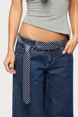 Striped Polyester Necktie - 61 Inch Length, 2 Inch Width