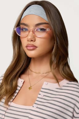 Arlo Oval Blue Light Blocking Glasses Polycarbonate Lenses Frame Width 5.5in