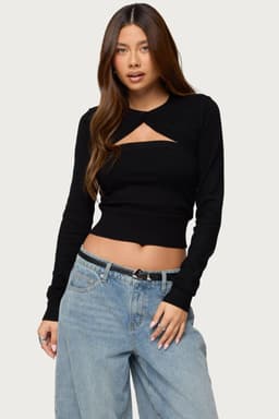 Knit Two-Piece Shrug and Tube Top Set - Rayon Polyester Nylon