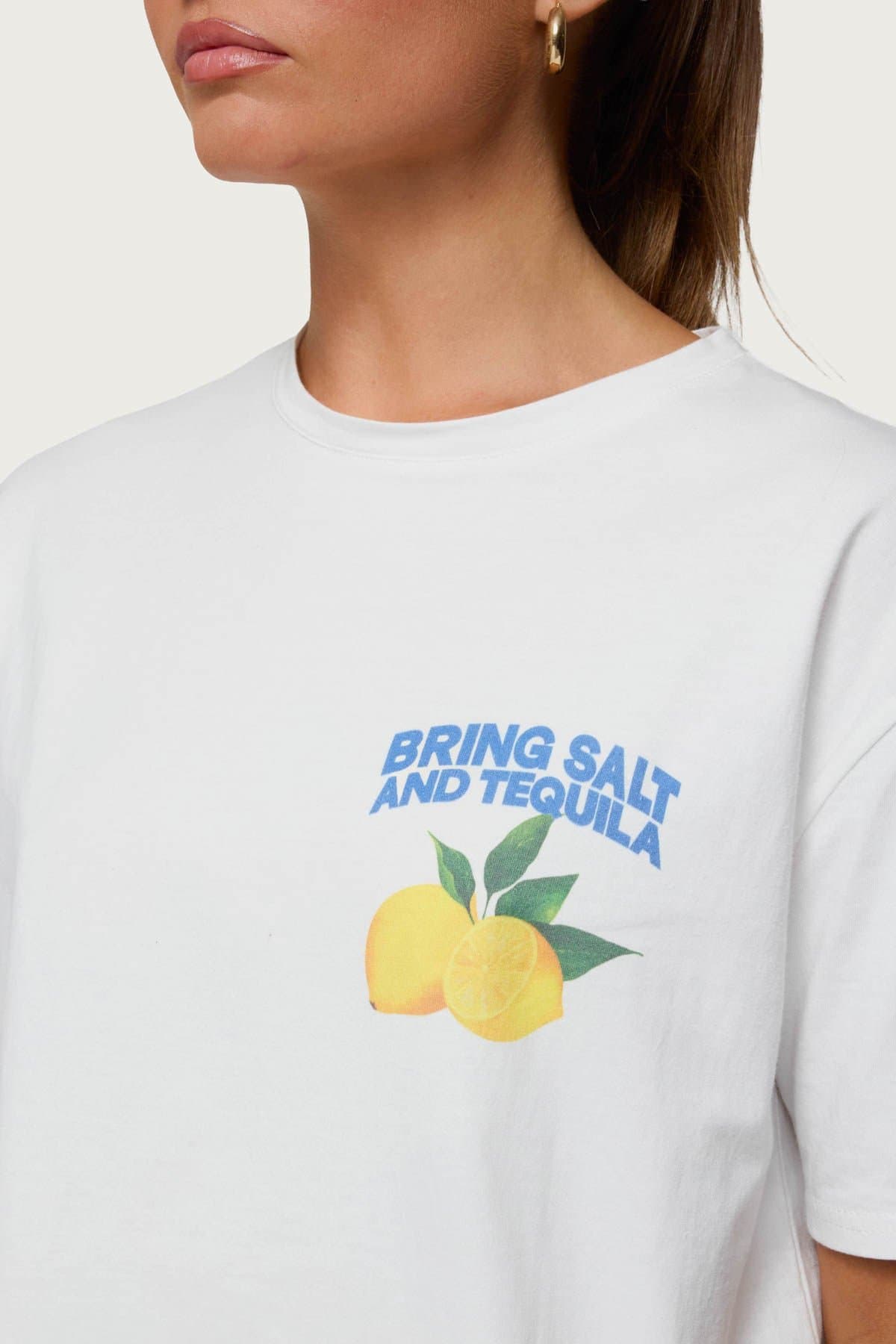 Let's Make Margs Oversized Unisex T-Shirt with Lemon Graphic Print 100% Cotton