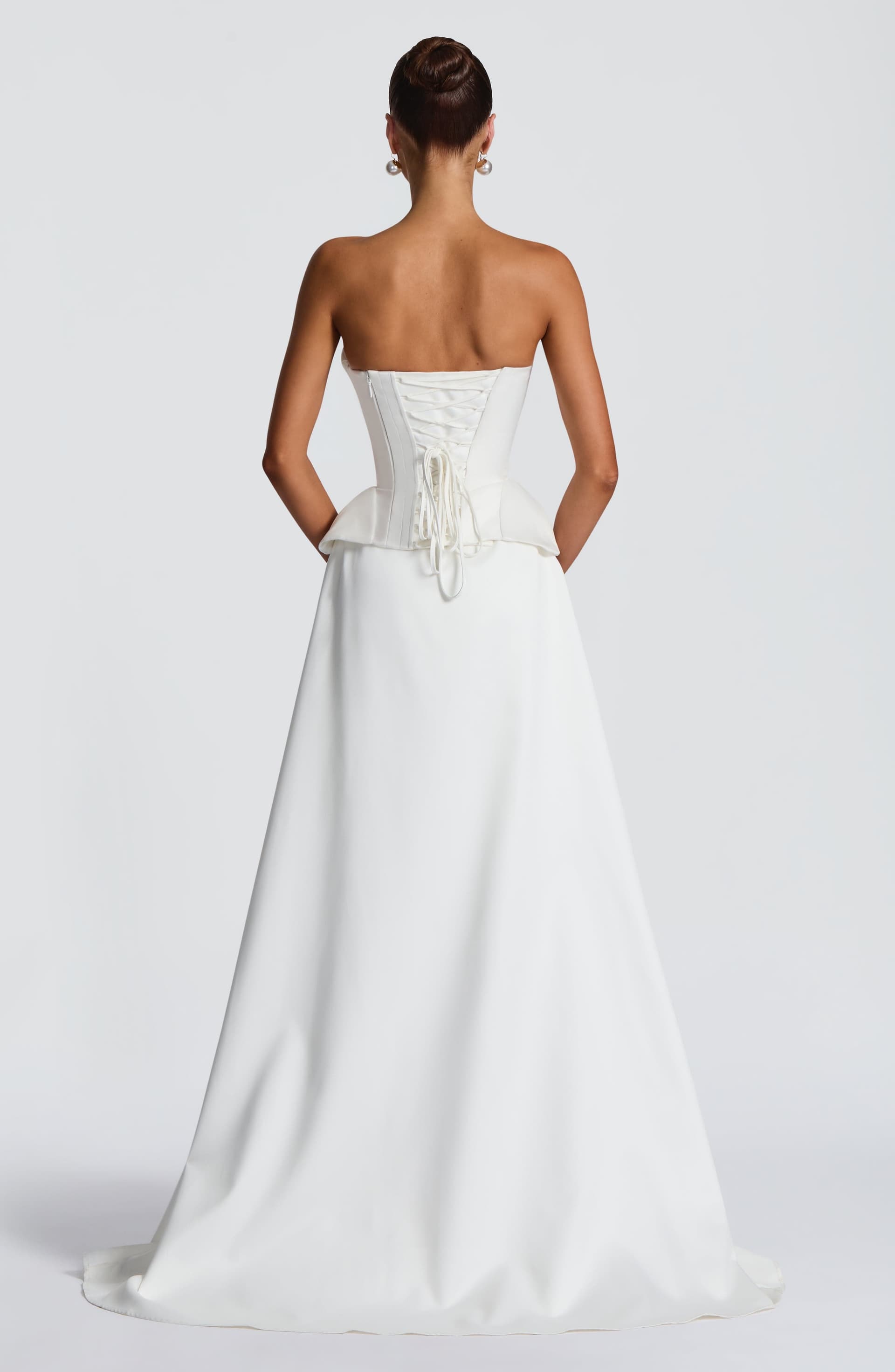 Neri Skirt Train in Ivory Duchess Satin - Detachable Bridal Train