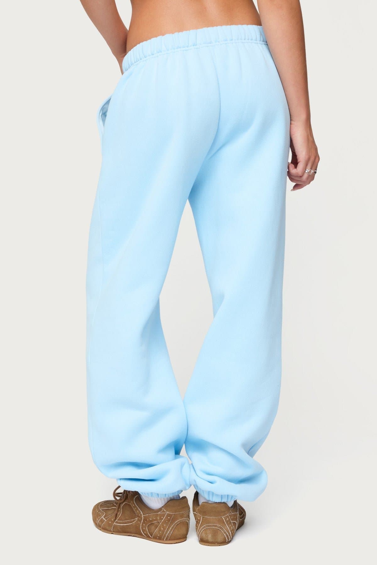 Call Me Sweatpants with Elastic Waistband, 1-800-EDIKTED & Heart Graphic Print, Polyester Cotton
