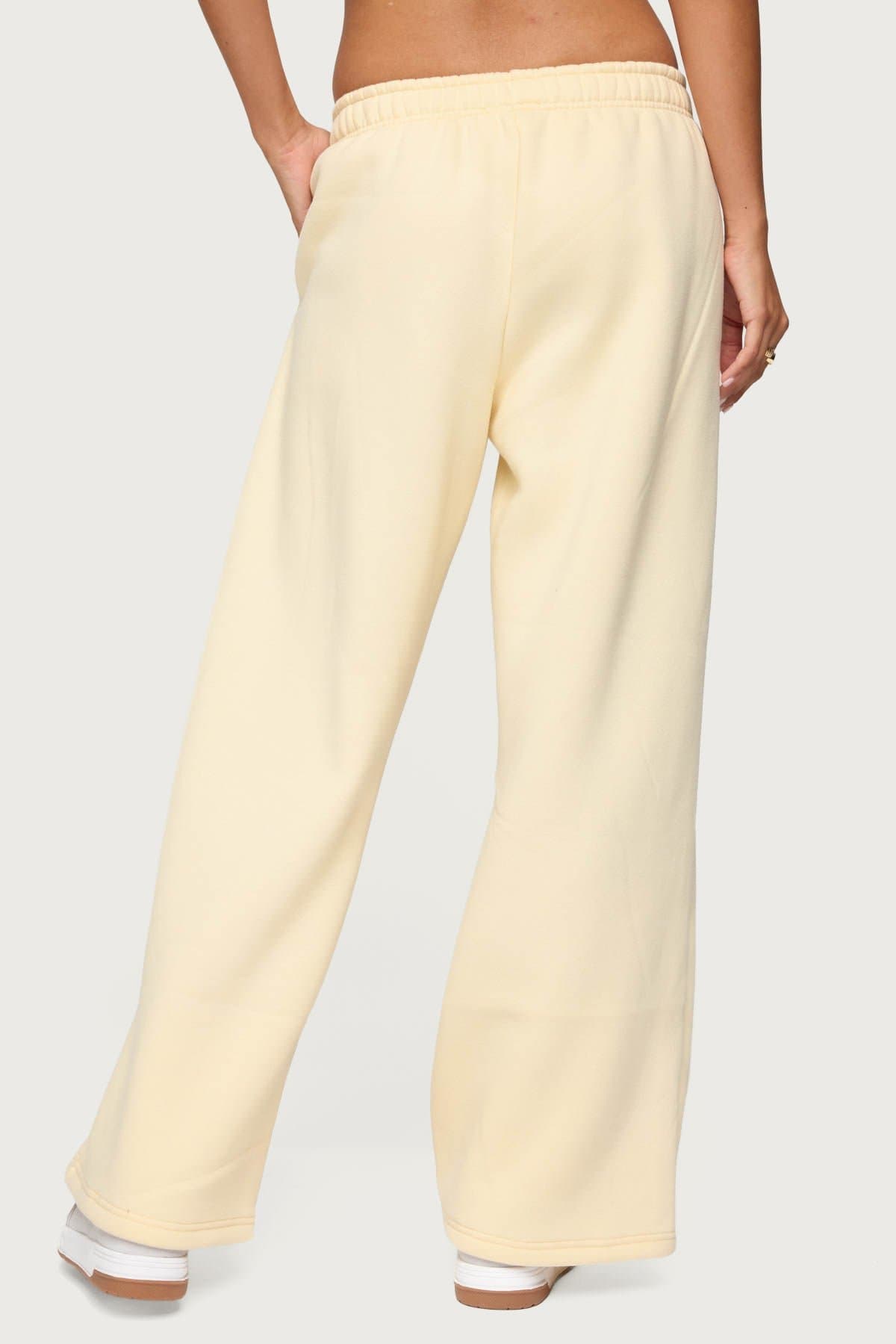 Tropical Bloom Sweatpants - Hibiscus Print, Polyester Cotton, Elastic Waistband, Straight Leg