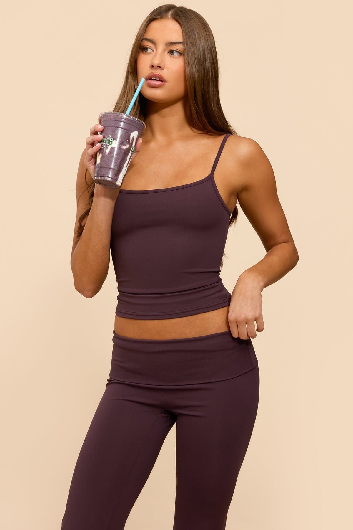 Blonka Tank Top with Adjustable Straps in Polyester Spandex