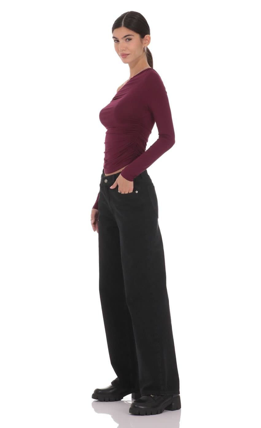 Mid Rise Baggy Jeans in Black