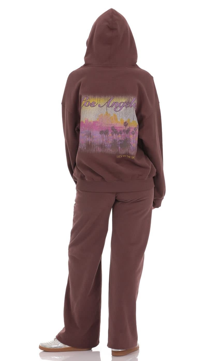 Los Angeles Fleece Hoodie in Brown