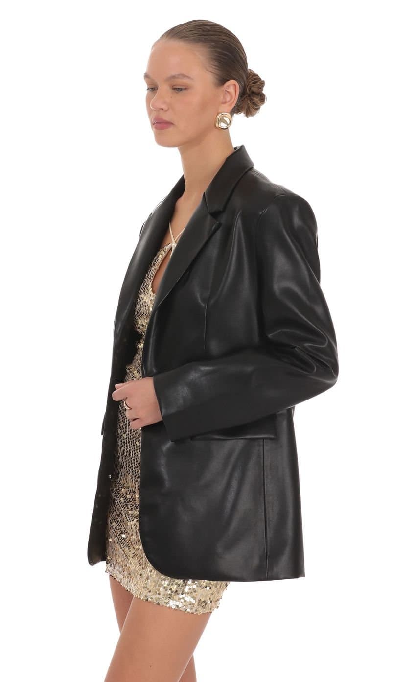 Maria Faux Leather Blazer