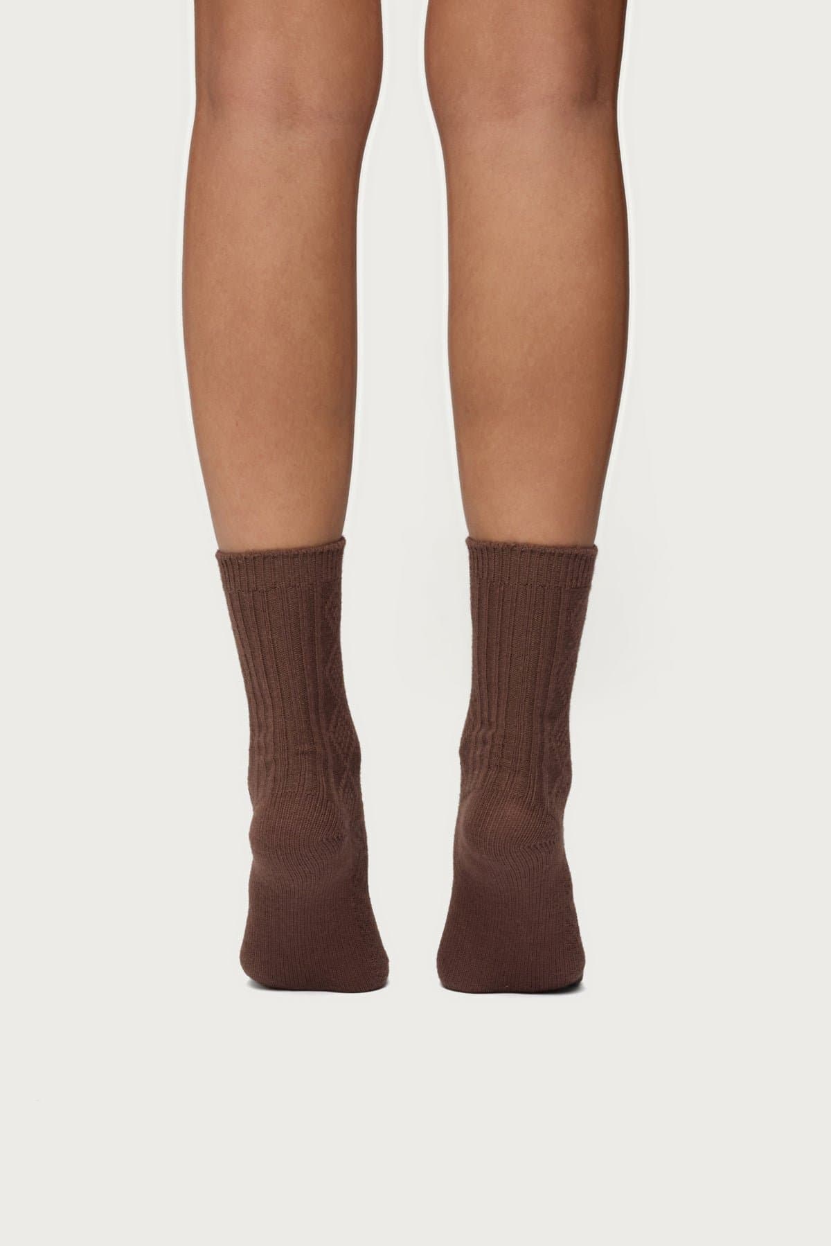 Cozy Diamond Knit Socks - Cotton Polyester Spandex Blend, 13 Inch Length