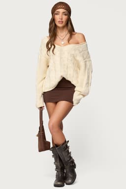 Aisha Low Rise Mini Skirt Stretchy Cotton Spandex Lightweight Fabric