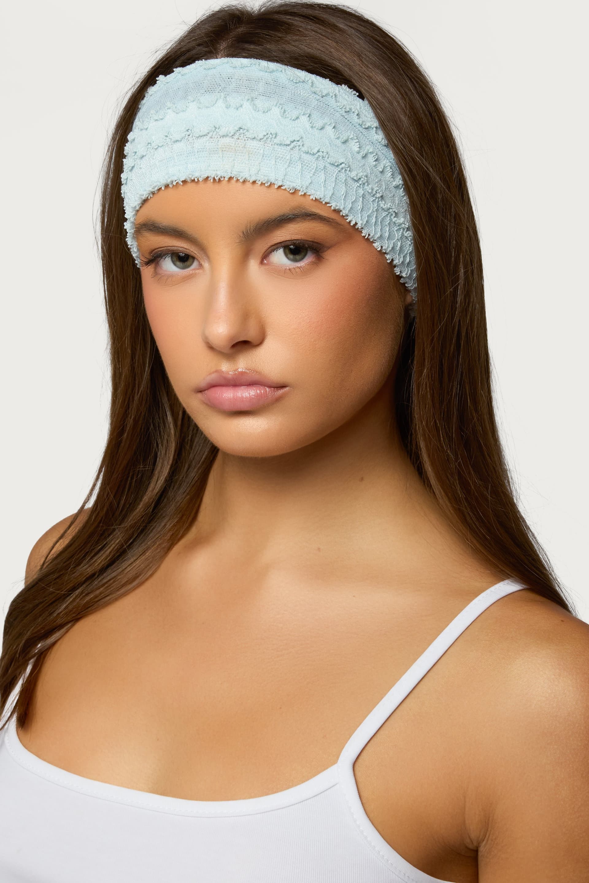 Lacey Textured Headband - Polyester Spandex, 8.5 Inch Length