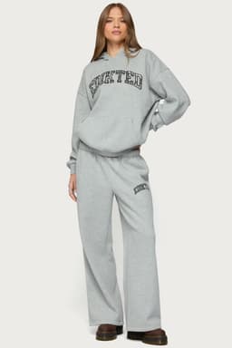 Camo Crush Edikted Sweatpants - Straight Leg Fit, Polyester Cotton, Camo Graphic Patch