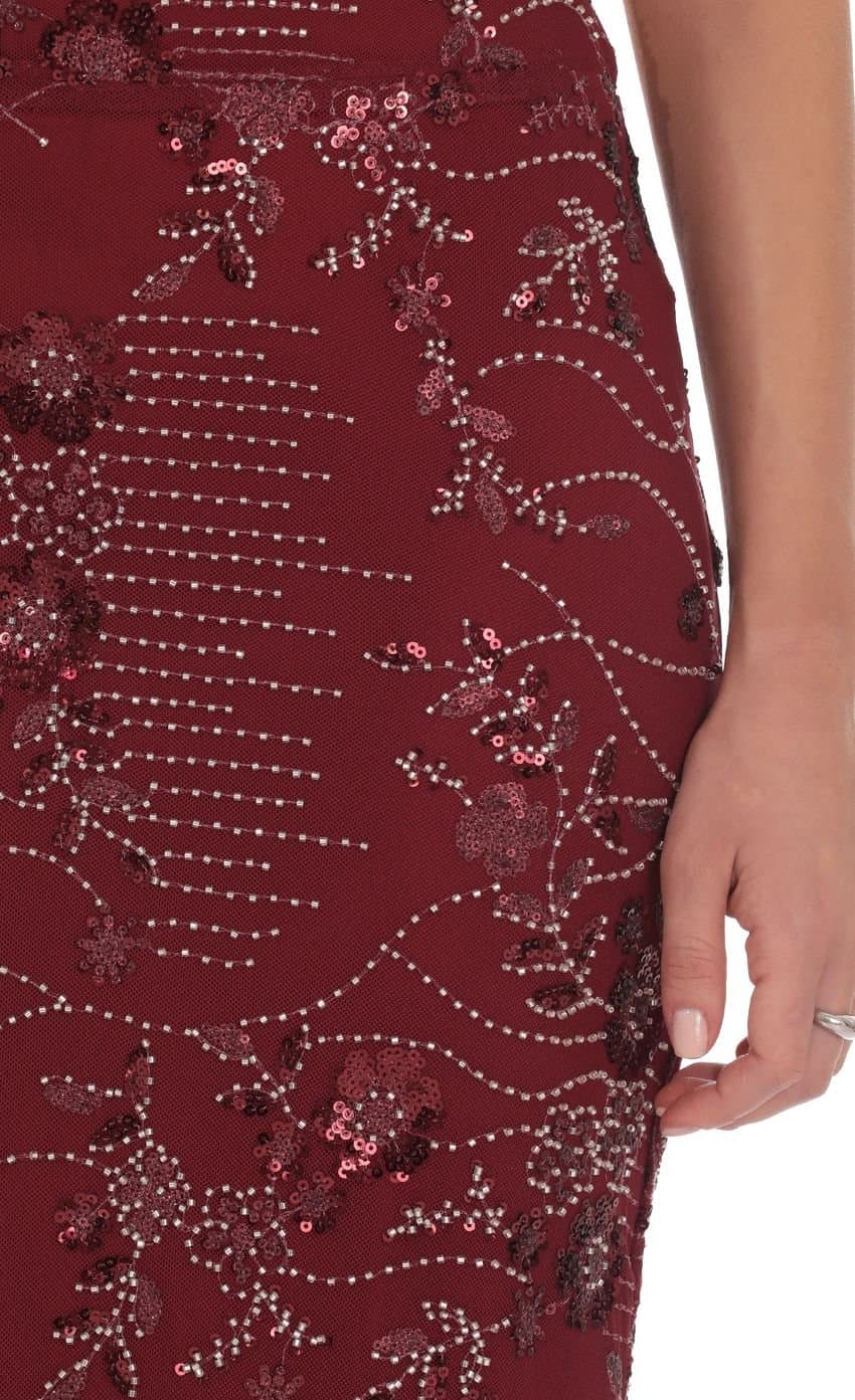 Grace Embellished Maxi Dress in Red