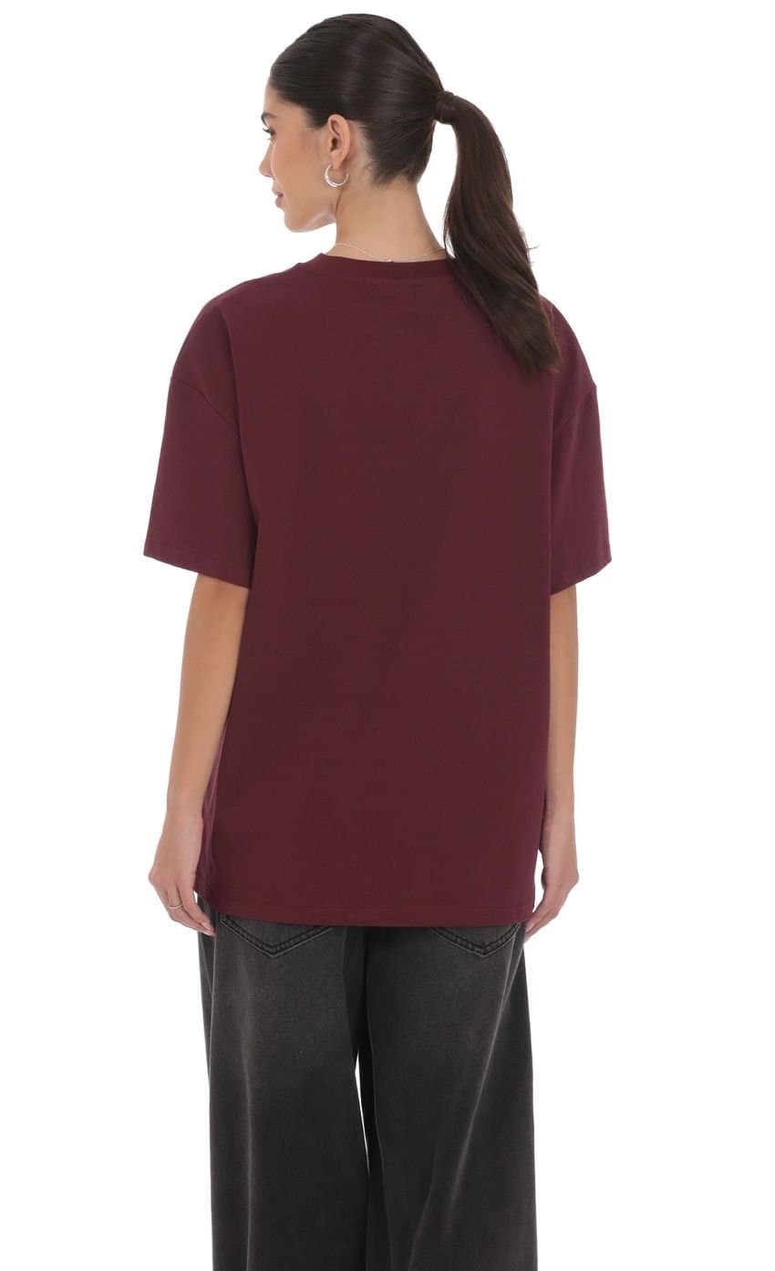Lucy Graphic T-Shirt in Burgundy