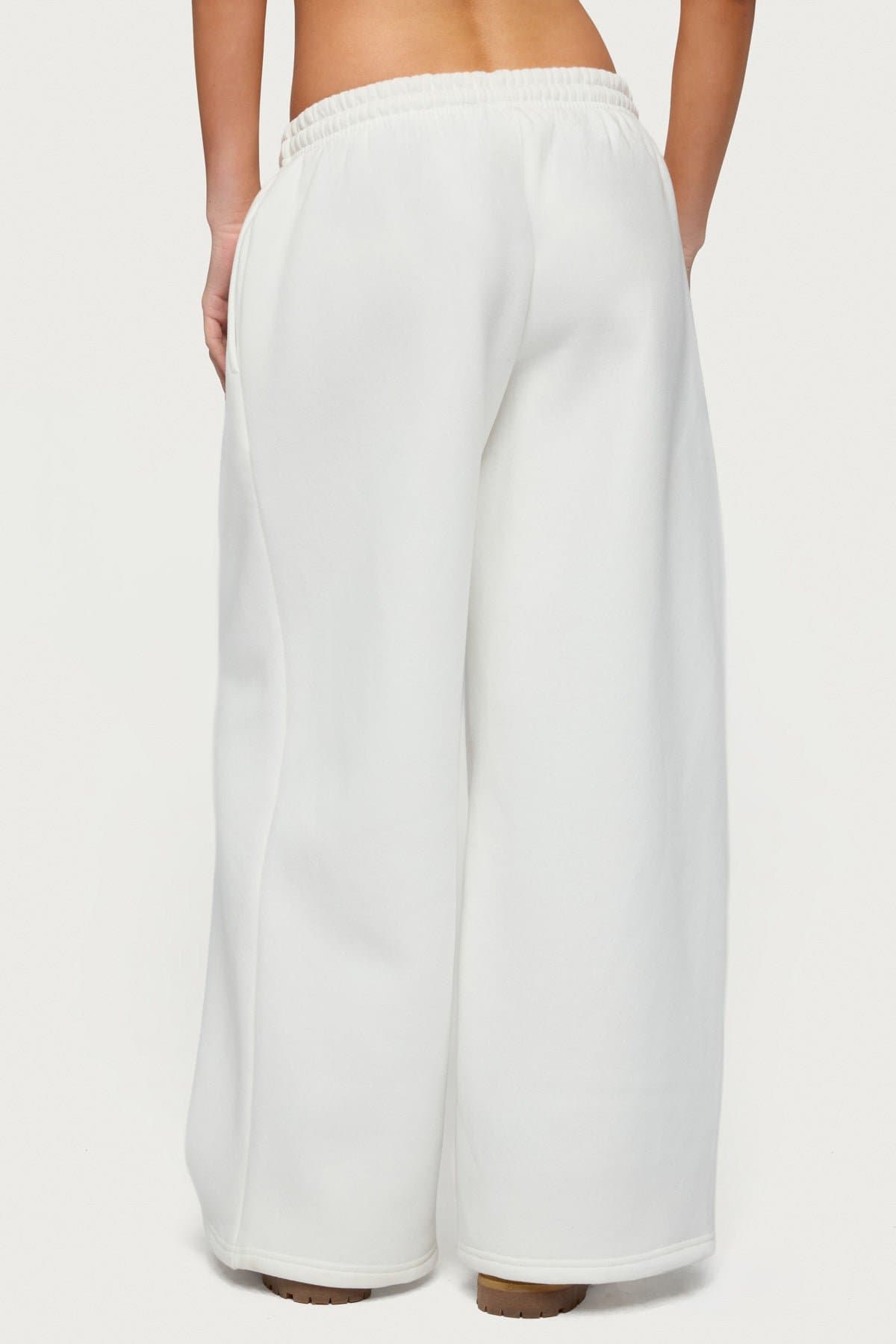 Petite Kamari Low Rise Wide Leg Sweatpants - Cotton Polyester Adjustable Waistband