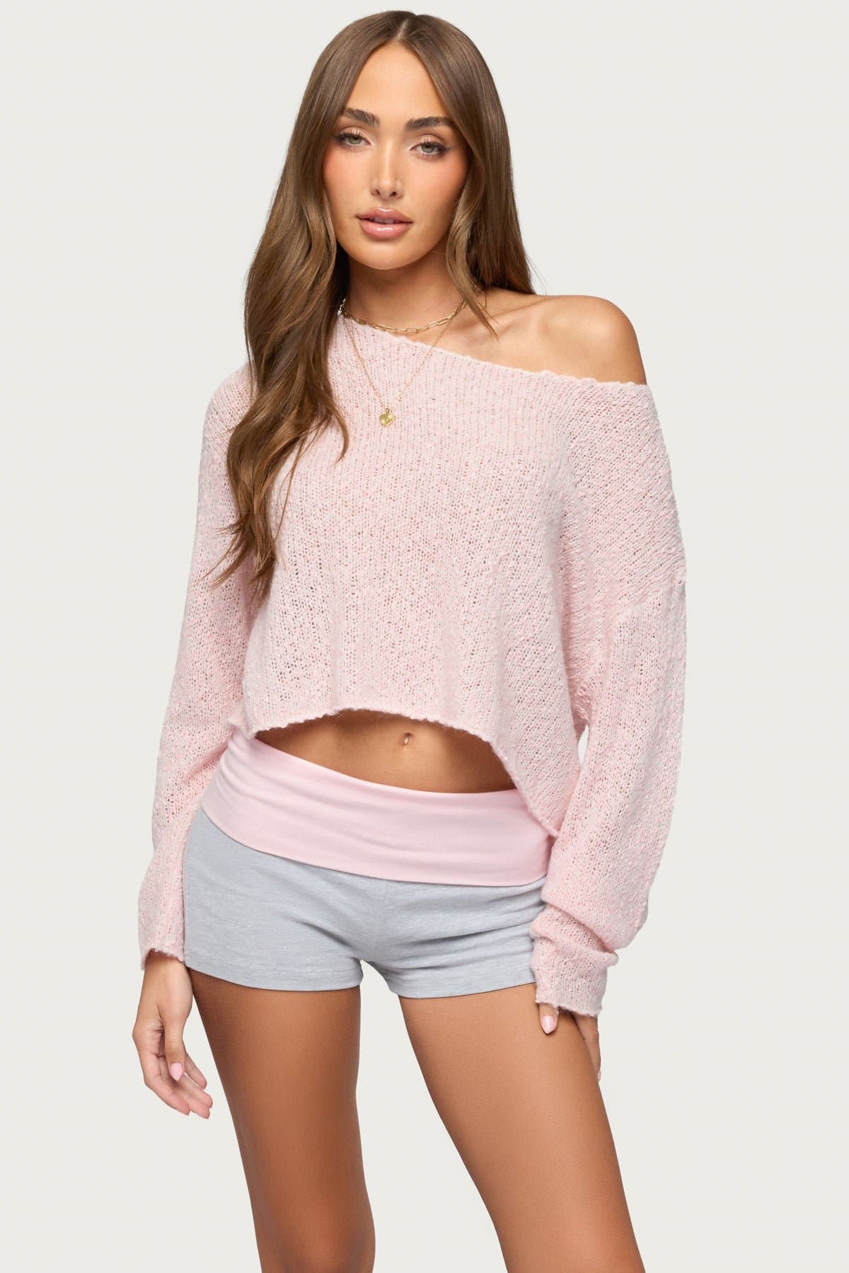Florentina Off Shoulder Sweater - Acrylic Nylon Knit