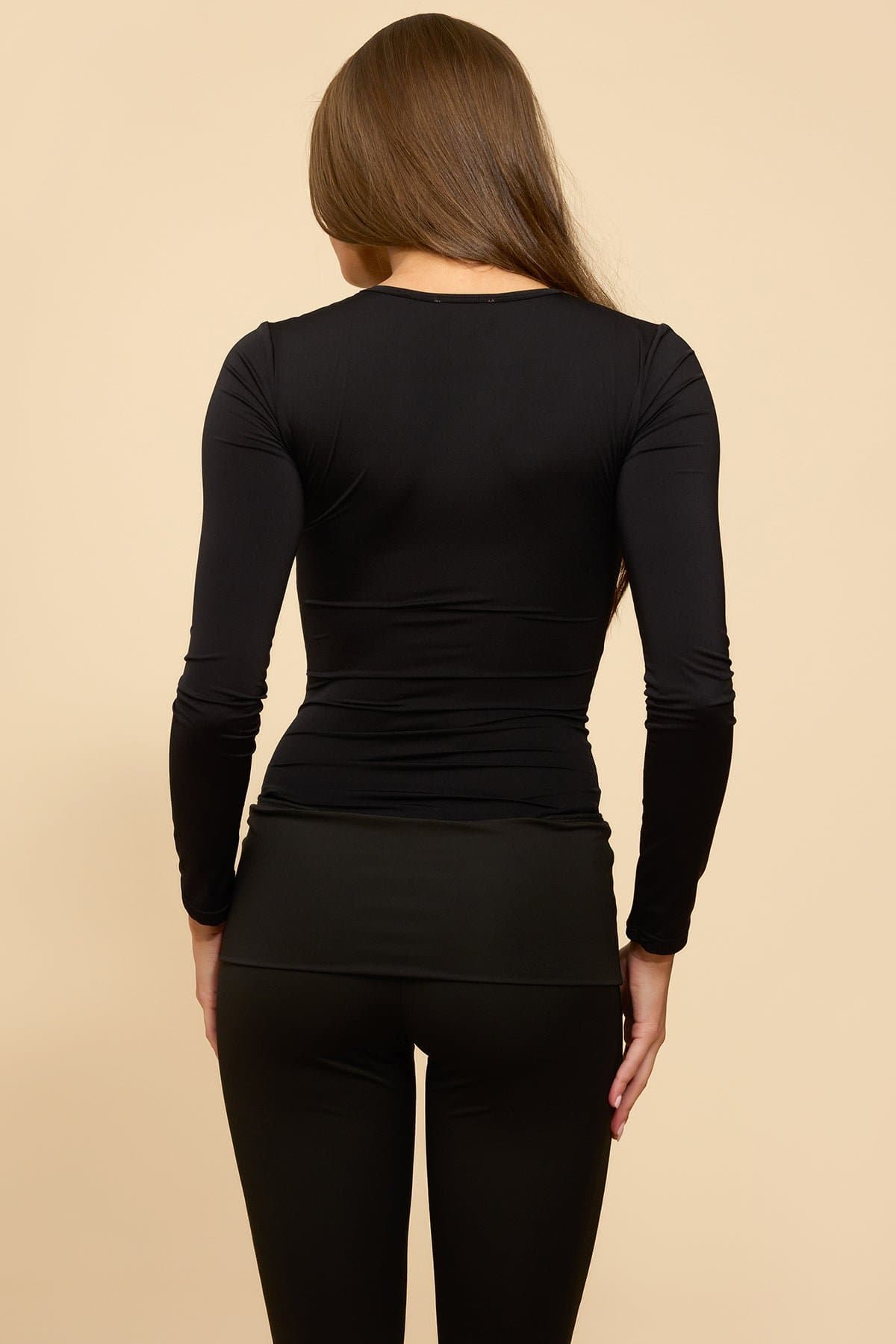 Coretta Long Sleeve Bodysuit Nylon Spandex Women's Tops Size S
