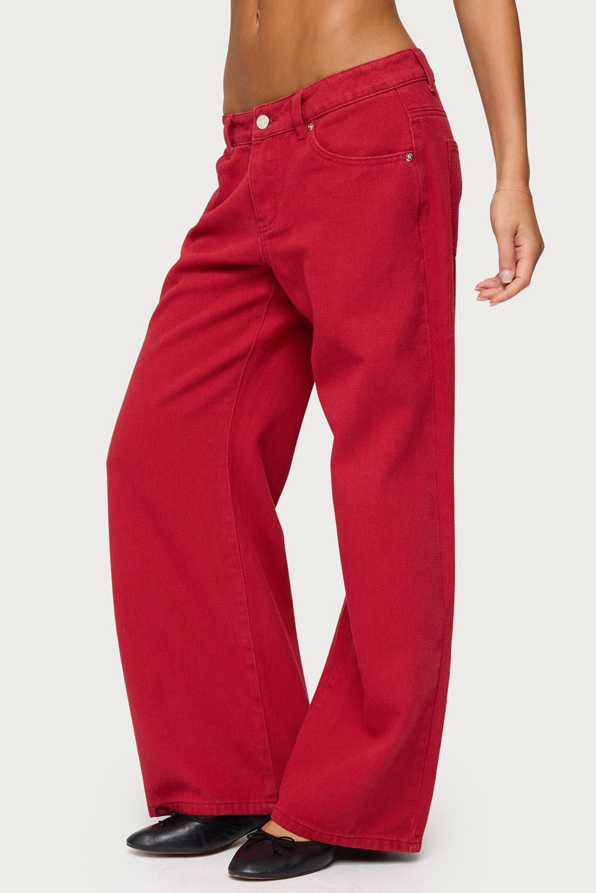 Petite Roman Low Rise Baggy Jeans - Rigid 100% Cotton, 28.3" Inseam Size S