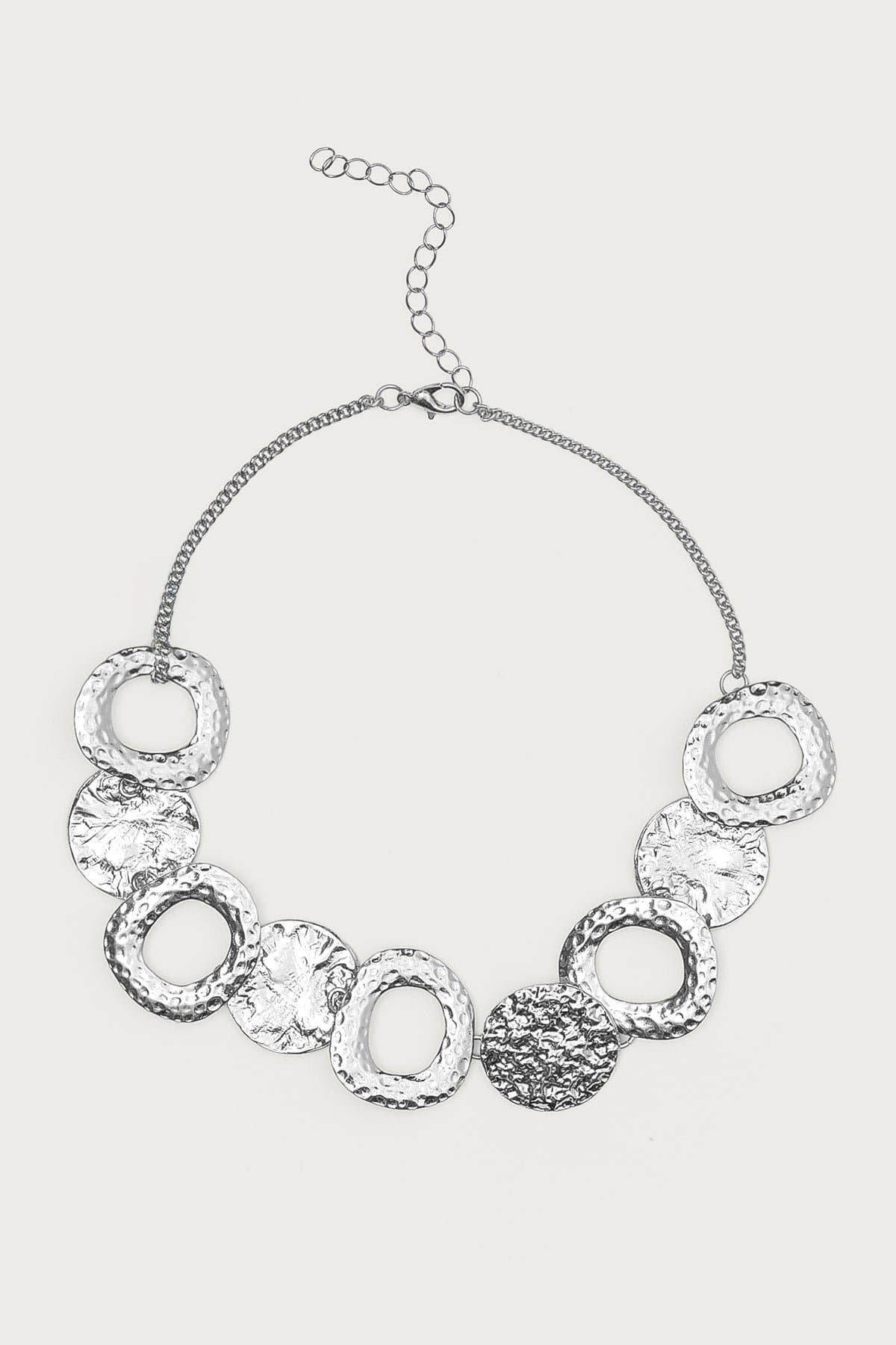 Icon Chunky Chain Necklace Silver Tone Metal 15.8 Inch Length