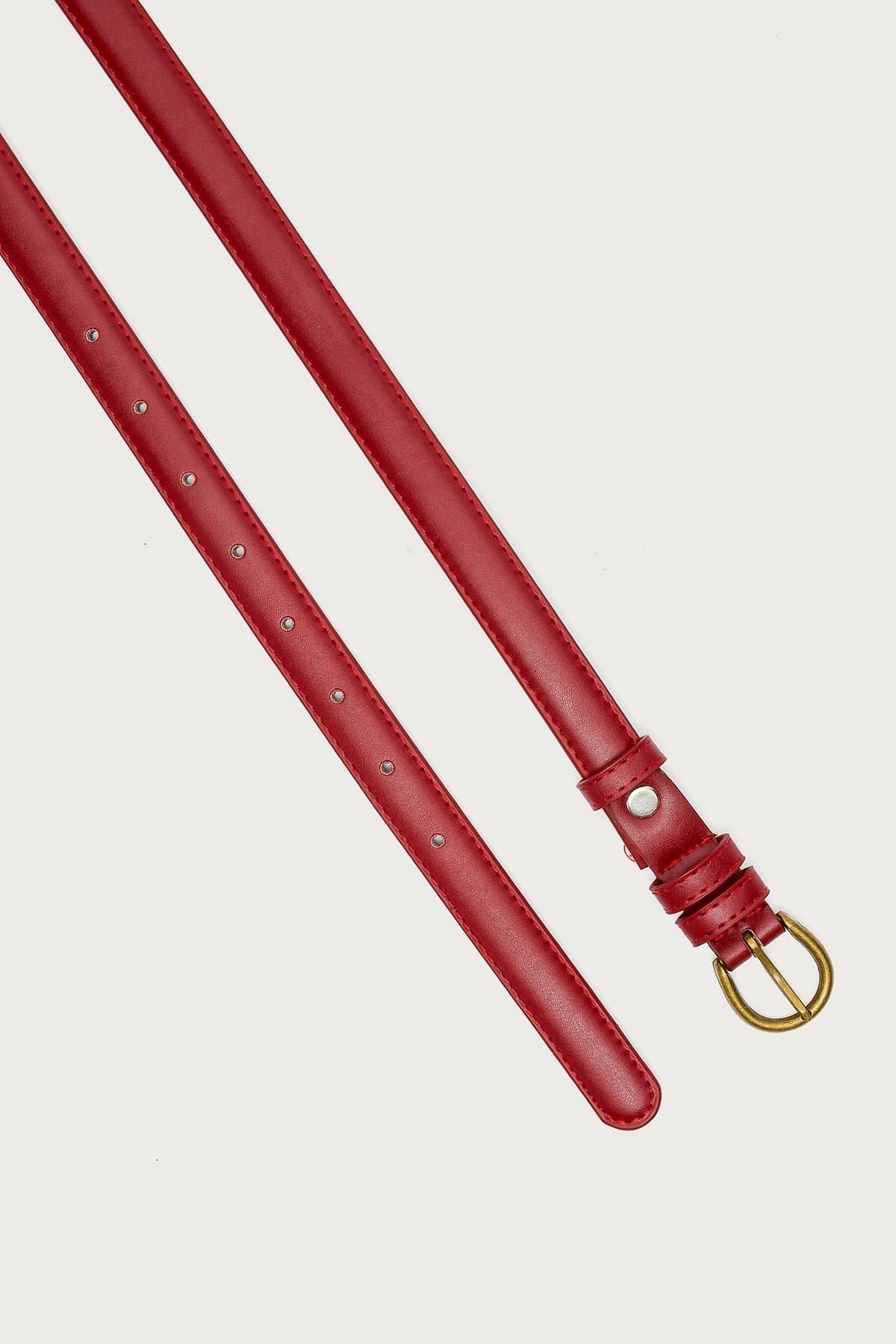 Goldey Faux Leather Belt with Gold Tone Metal Buckle 43.7 Inch Length