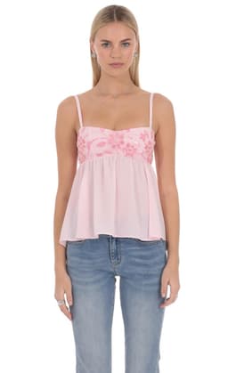 Lysette Babydoll Top in Pink