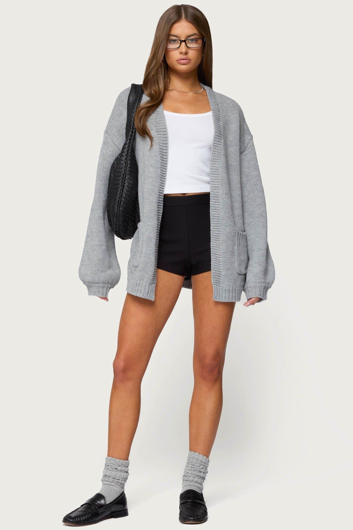 Julian Oversized Knit Cardigan - Acrylic Knit Sweater