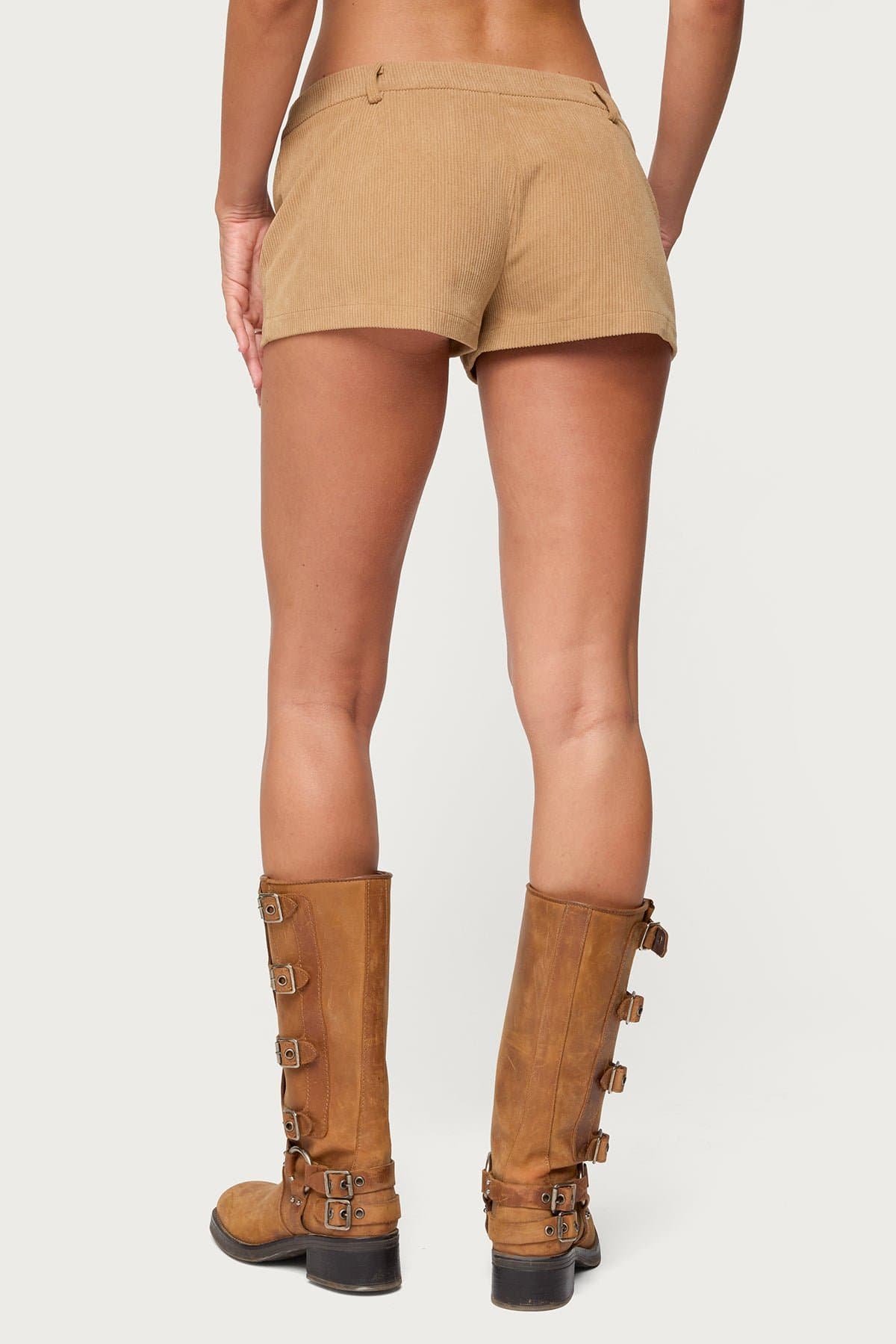 Kyler Corduroy Micro Shorts Polyester Spandex Size S Inseam 1.77in